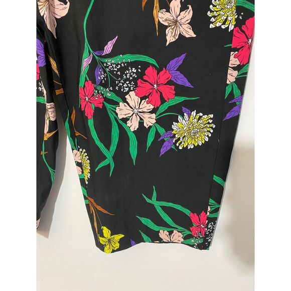 Worthington Mae Ankle Pants Plus Size 3X Floral Black Pocket Pull On Stretch NEW - Picture 3 of 8
